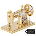 24K Gold Plated Crystal Studded Sewing Machine Ornament By Matashi