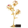 Matashi Rose Flower Tabletop Ornament W Red Pink Matashi Crystals 3 Color Options Gold Rose Gold Silver