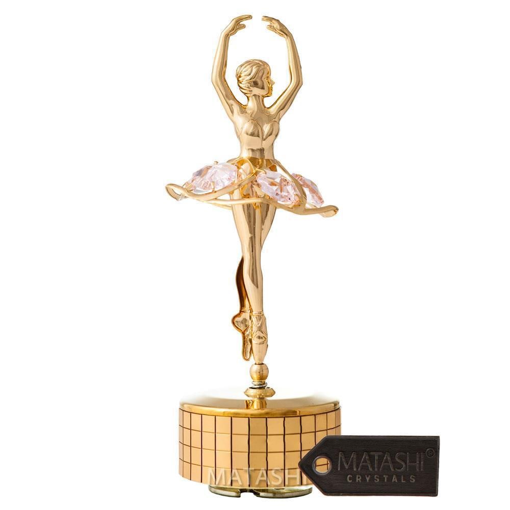 Matashi Mtmb13028Gmem Ballet Dancer Wind Up Music Box 2 Color Options Gold Silver