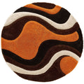 Mateos Collection Geometric Orange Brown Area Rug