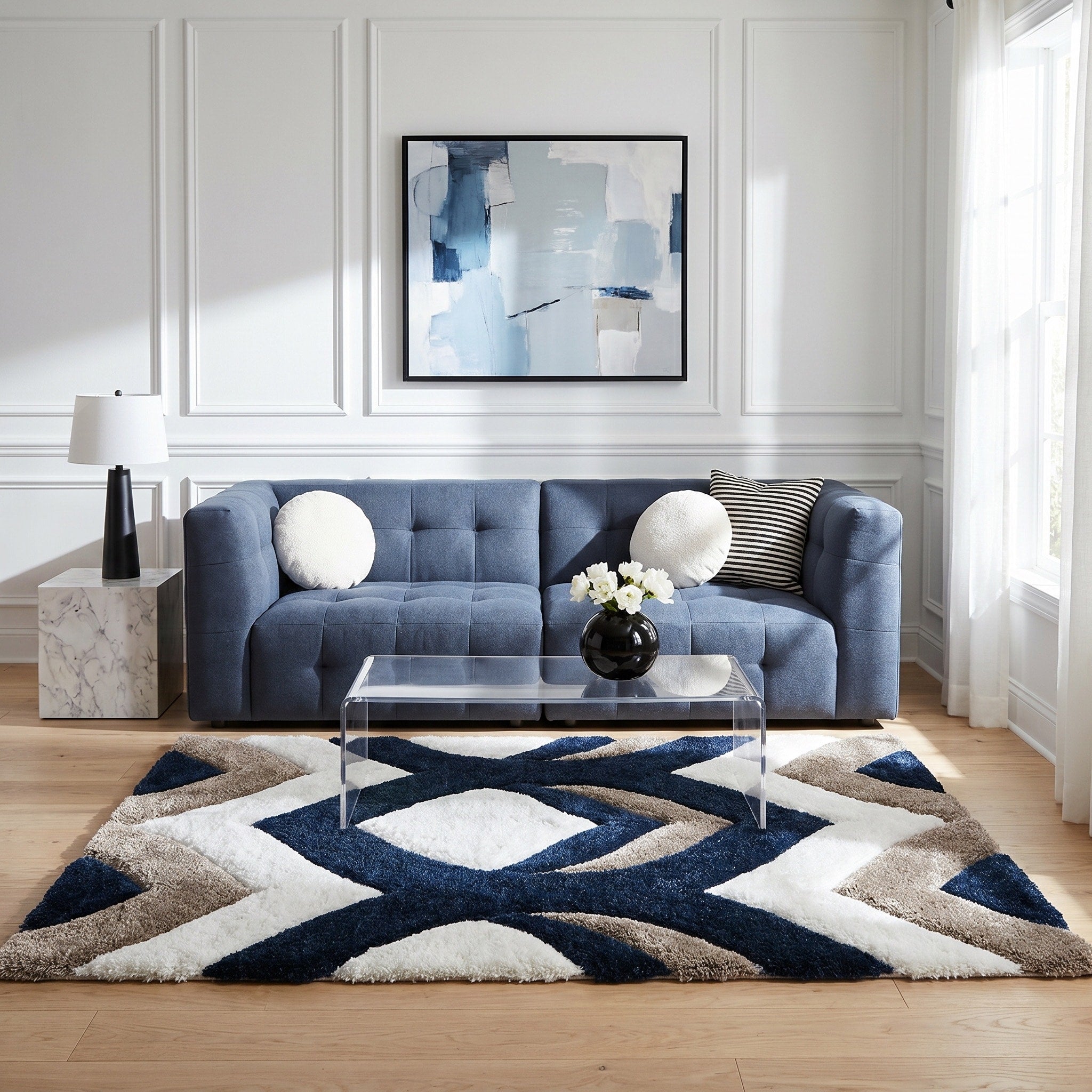 Mateos Shag Abstract Designed Area Rug
