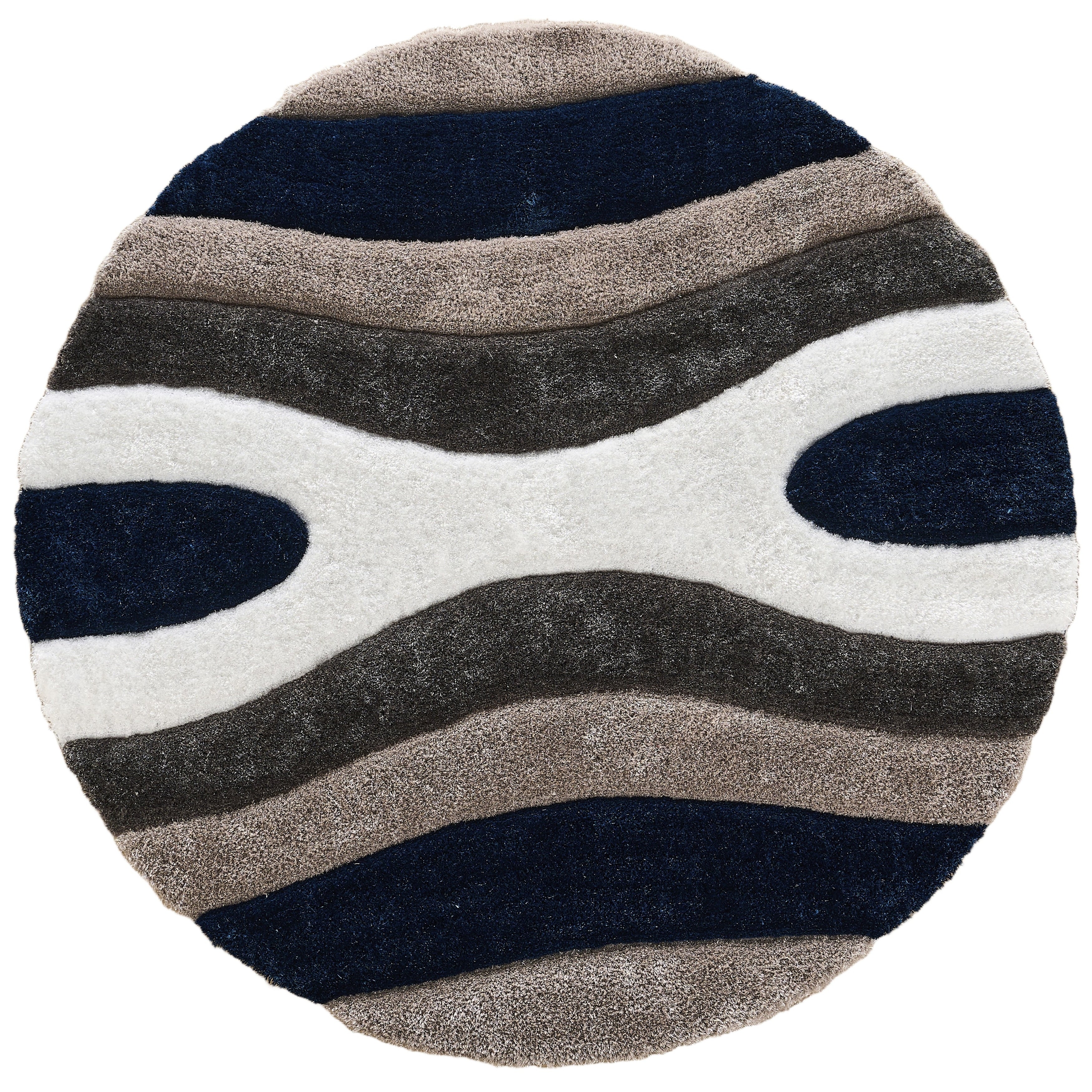 Mateos Shag Abstract Stripe Designed Area Rug