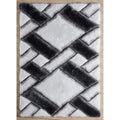 Mateos Shag Collection White Grey Area Rug