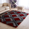 Mateos Shag Collection Geometric Orange Area Rug 7 X 7 7 X 7 Round
