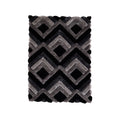 Mateos Shag Collection Grey Black Area Rug