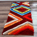 Mateos Shag Collection Multicolor Abstract Area Rug