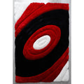 Mateos Shag Collection Red Black Area Rug. 5 X 7