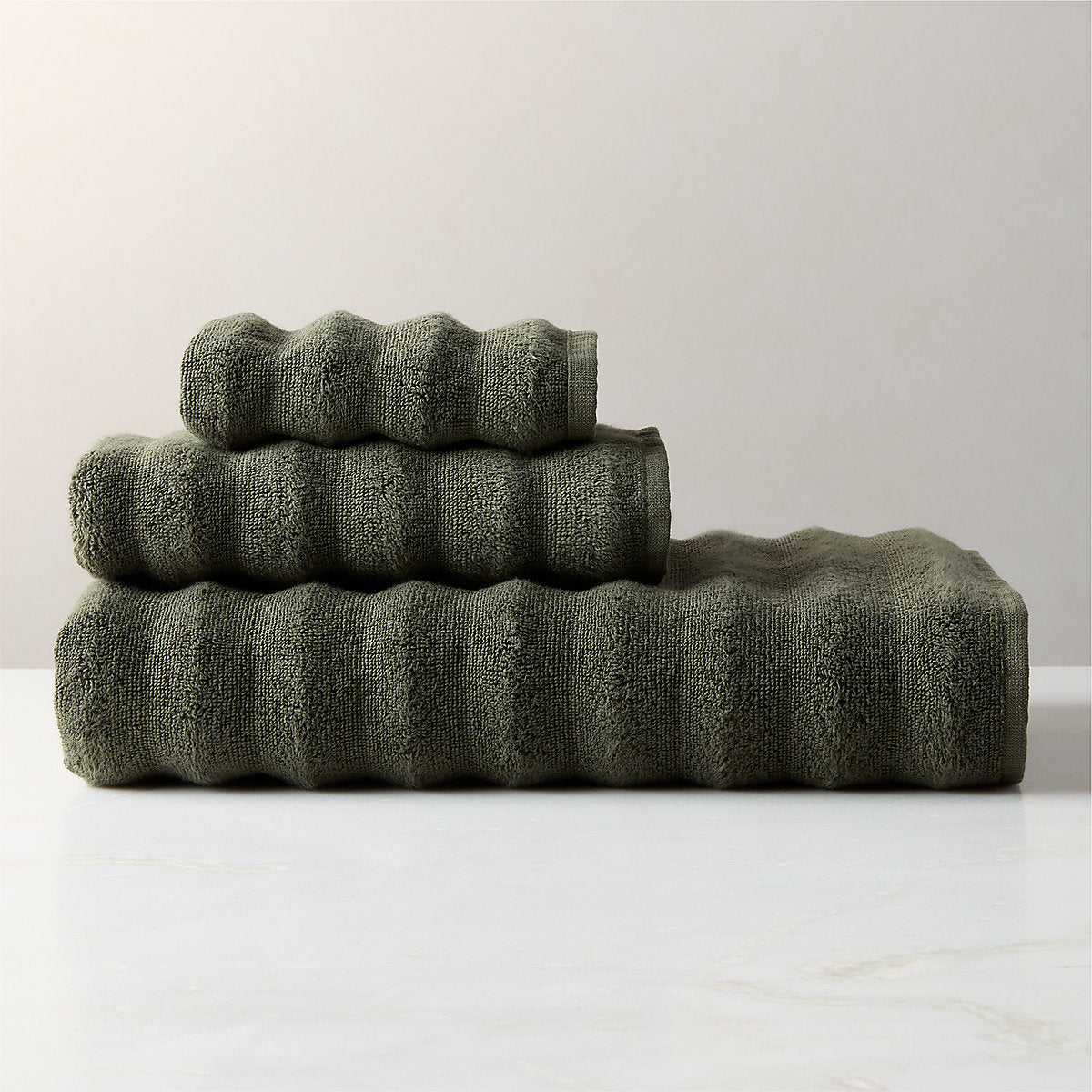 Matin Organic Cotton Smoked Green Bath Runner 24inx60in