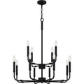 Matte Black 12 Light Chandelier From The Abner Collection