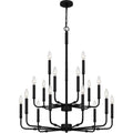 Matte Black 18 Light Chandelier From The Abner Collection