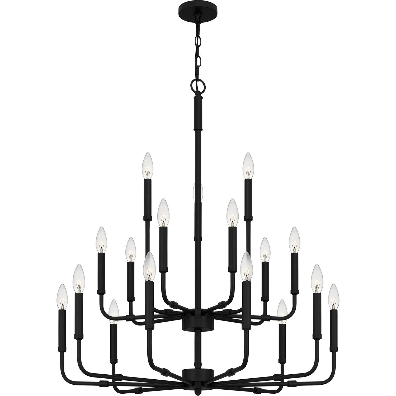 Matte Black 18 Light Chandelier From The Abner Collection