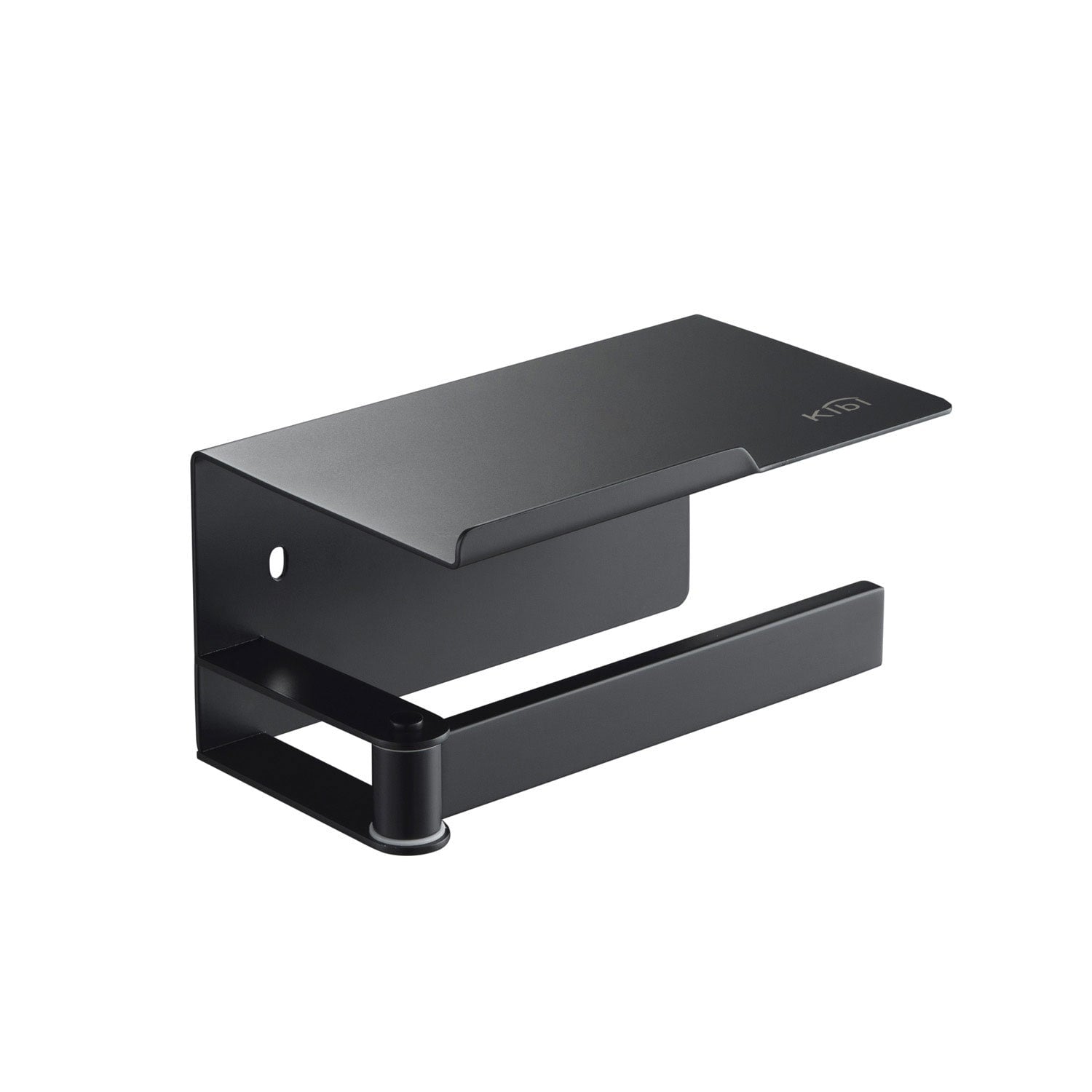 Matte Black Bathroom Hardware Accessory Wall Mounted Tissue Holder With Shelf