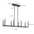 Acroma Matte Black Candle Style Pendant Light For Dining Room