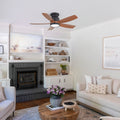 Matte Black Ceiling Fan With Led Light And Remote Control
