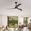 Matte Black Ceiling Fan With Remote Control Reversible Motor For Bedroom