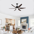 Matte Black Chandelier Ceiling Fan With Light Reversible Motor
