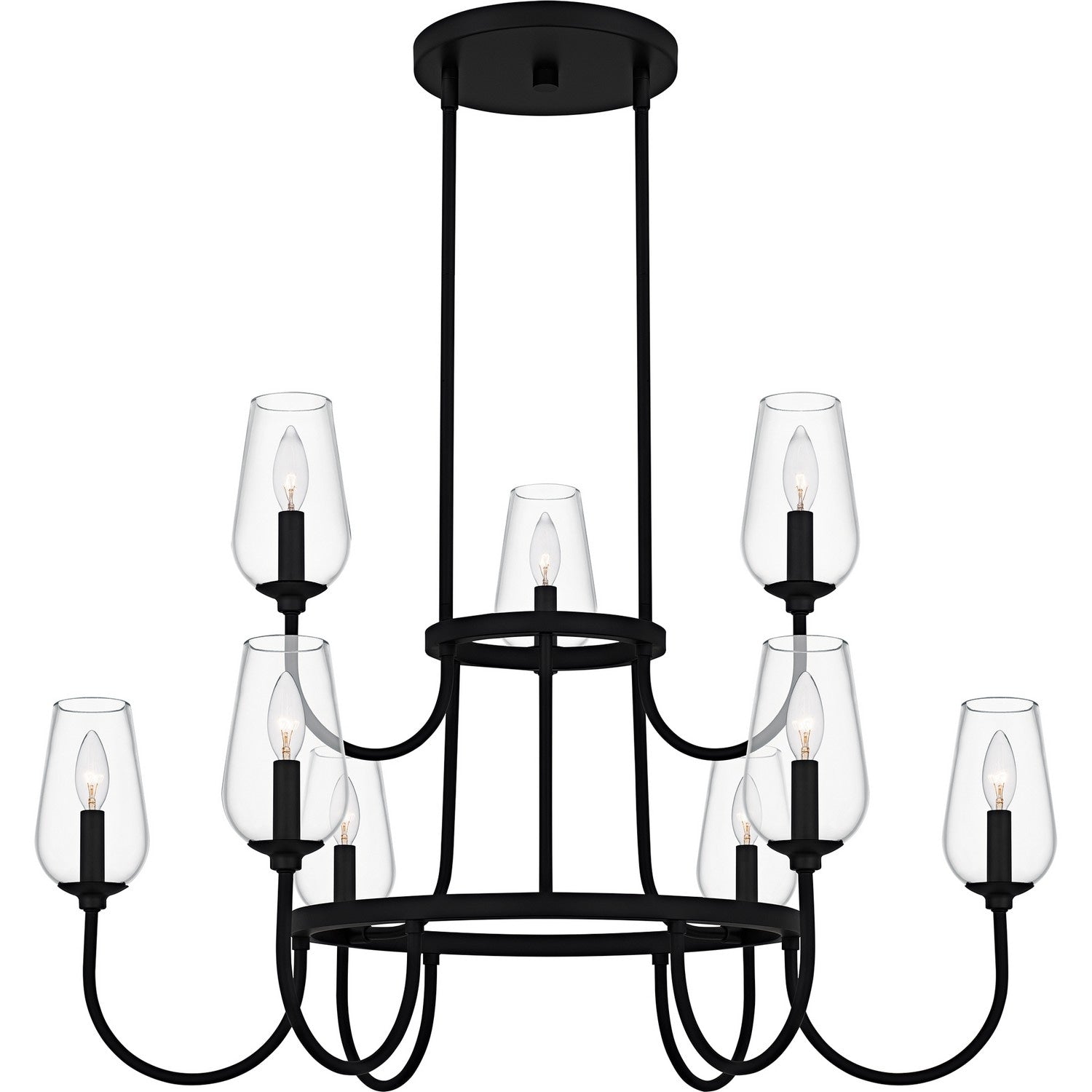 Matte Black Chandelier From The Viscount Collection