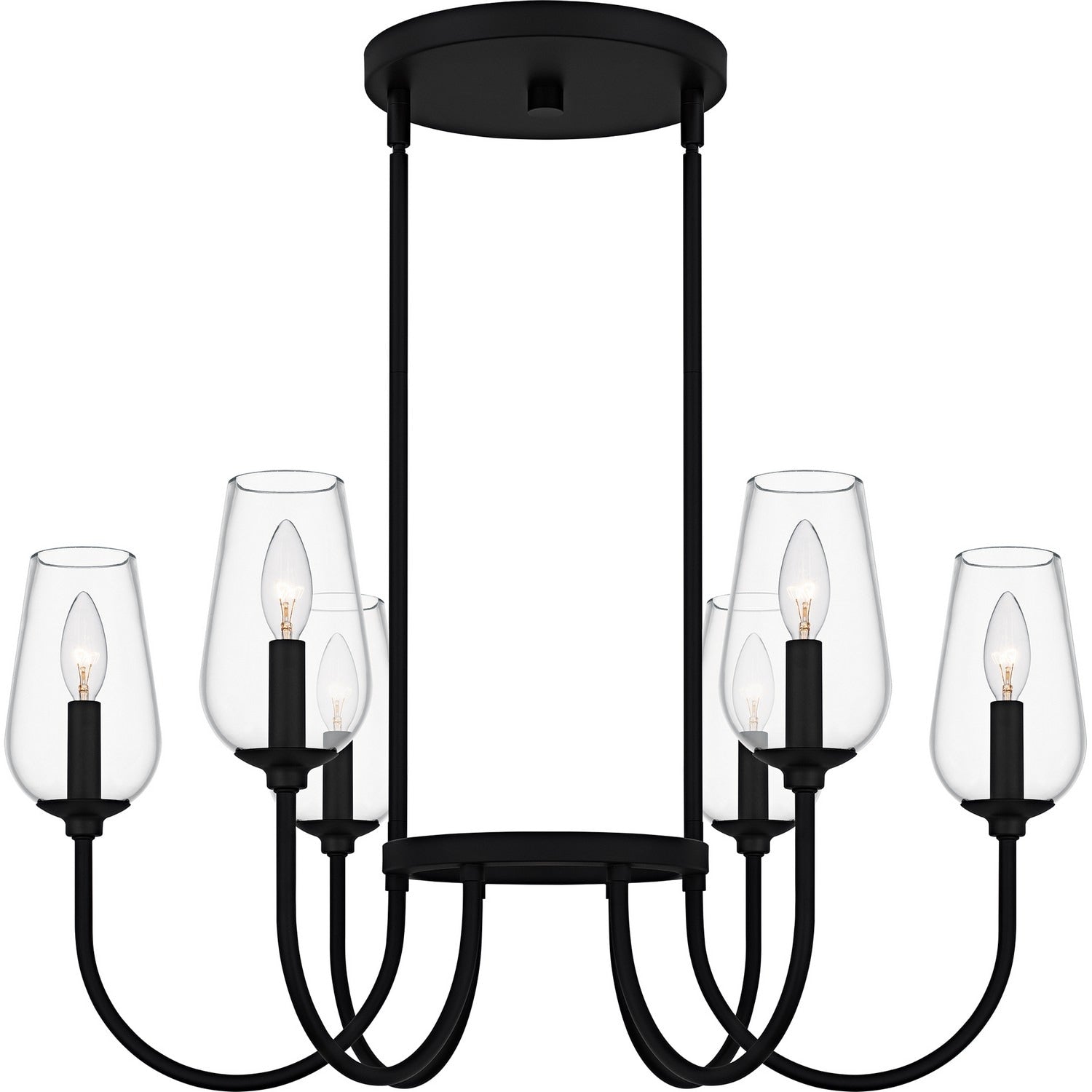 Matte Black Chandelier From The Viscount Collection