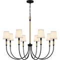 Matte Black Eight Light Chandelier From The Bayside Collection