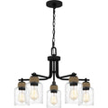 Matte Black Five Light Chandelier From The Baltic Collection