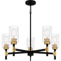 Matte Black Five Light Chandelier From The Carly Collection