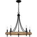 Matte Black Five Light Chandelier From The Catania Collection