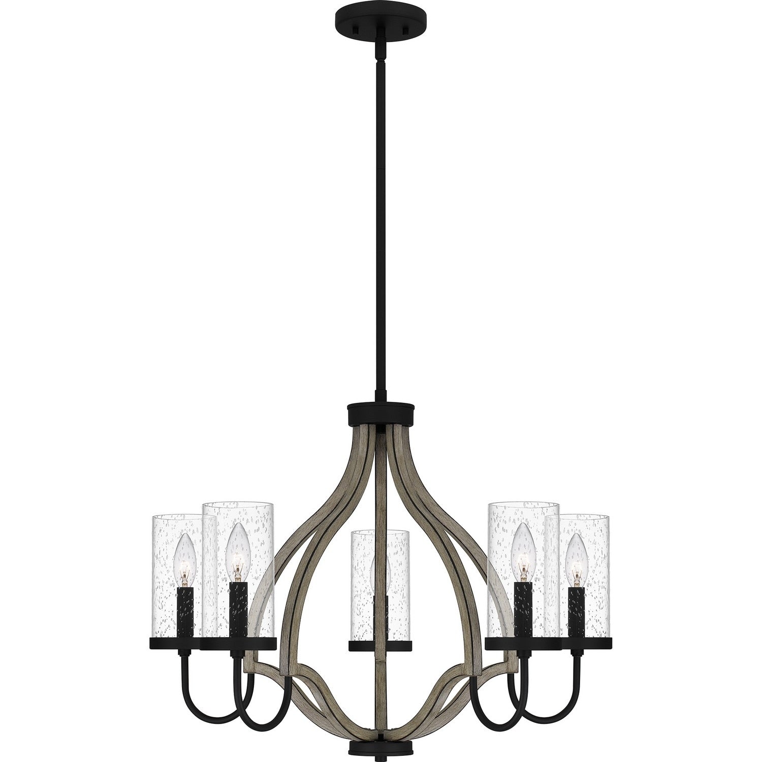 Matte Black Five Light Chandelier From The Cornelia Collection