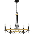 Matte Black Five Light Chandelier From The Legare Collection