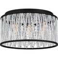Matte Black Five Light Flush Mount From The Celeste Collection
