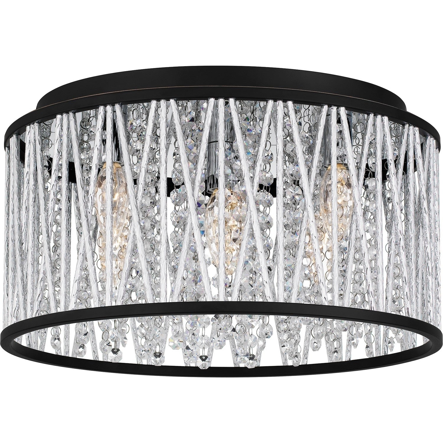 Matte Black Five Light Flush Mount From The Celeste Collection