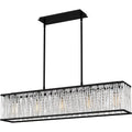 Matte Black Five Light Linear Chandelier From The Celeste Collection