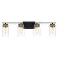 Matte Black Four Light Bath From The Keesey Collection