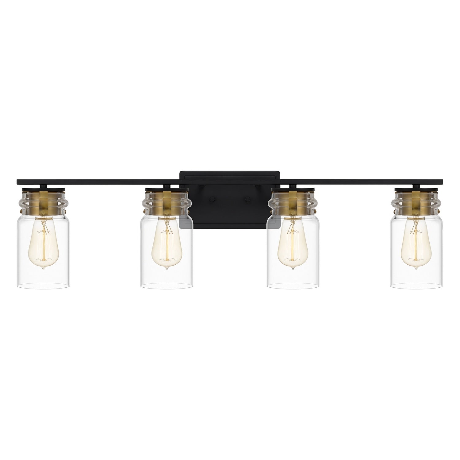 Matte Black Four Light Bath From The Keesey Collection
