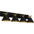 Matte Black Four Light Bath From The Mastro Collection