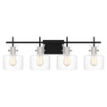 Matte Black Four Light Bath From The Pensbury Collection
