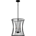 Matte Black Four Light Pendant From The Leiland Collection