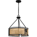 Matte Black Four Light Pendant From The Priya Collection