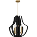 Matte Black Four Light Pendant From The Quoizel Pendant Collection