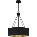 Matte Black Four Light Pendant From The Quoizel Pendant Collection