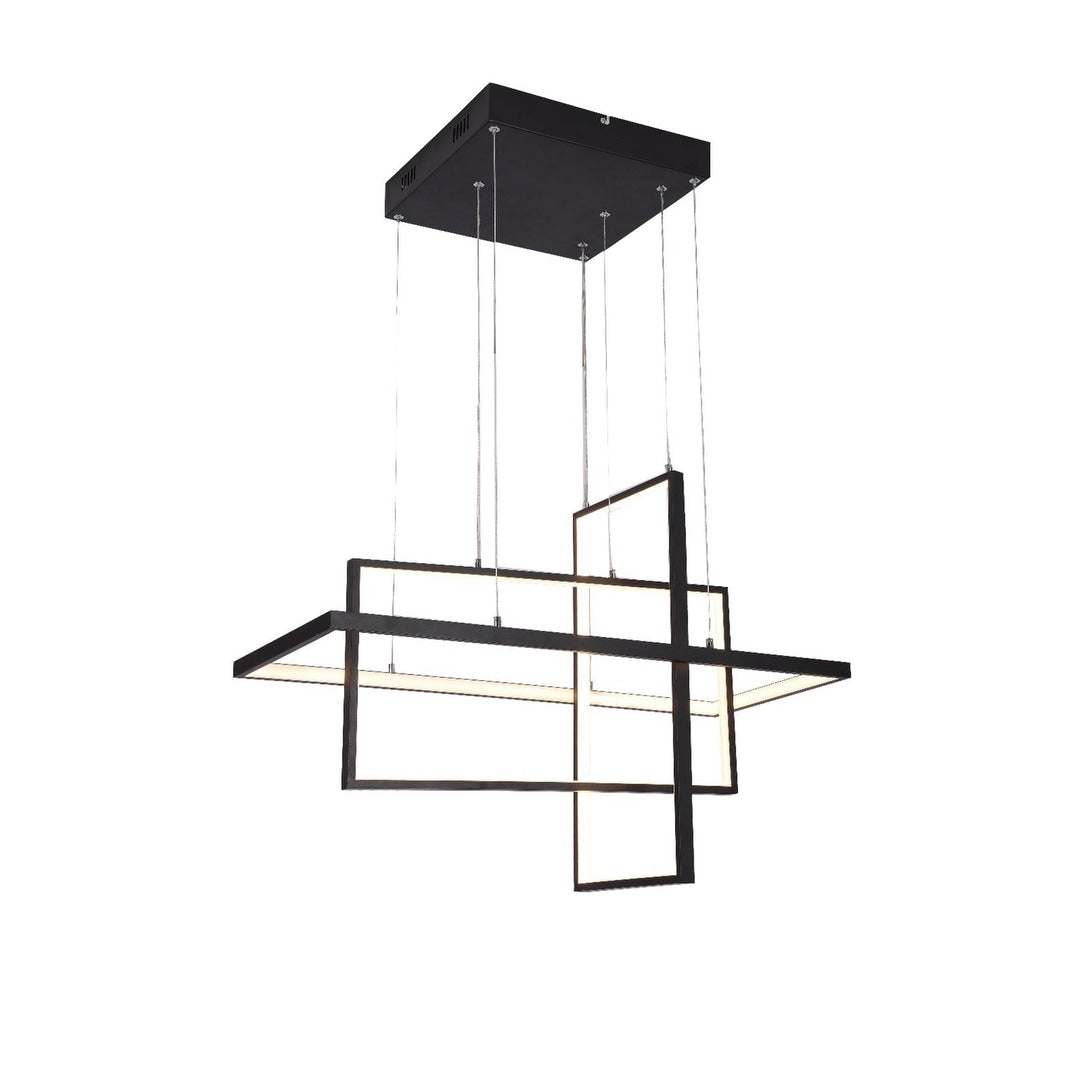 Matte Black Led Iron Chandelier