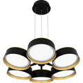 Matte Black Led Chandelier From The Byrnes Collection