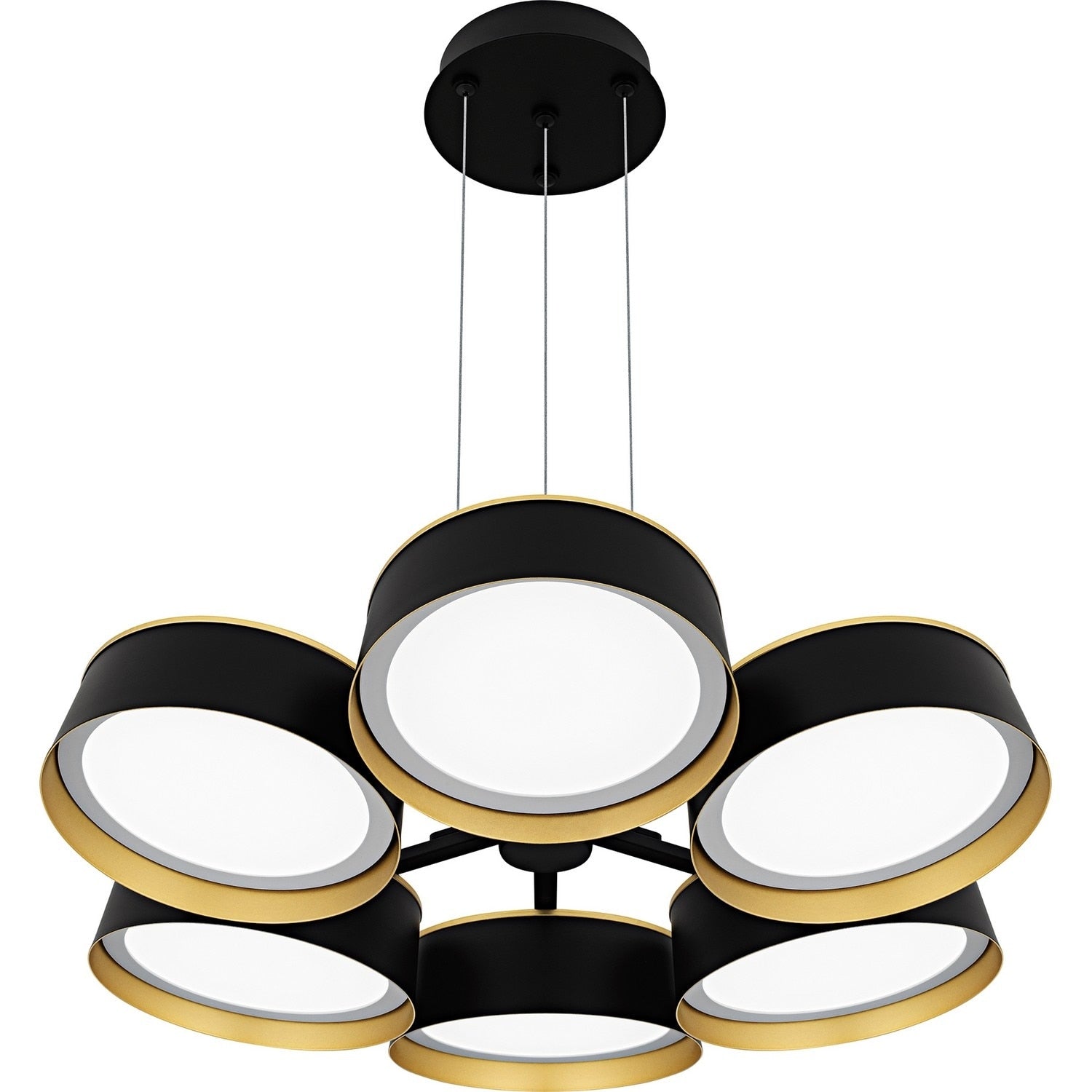 Matte Black Led Chandelier From The Byrnes Collection