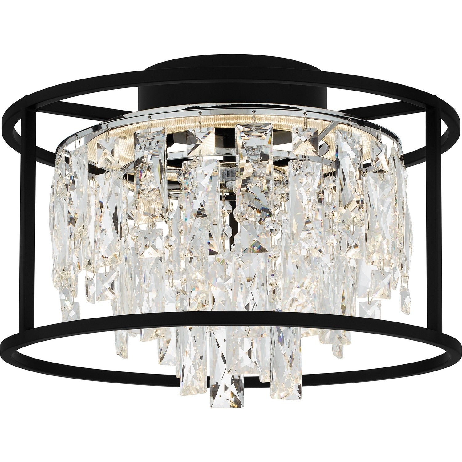 Matte Black Led Flush Mount From The Brillance Collection