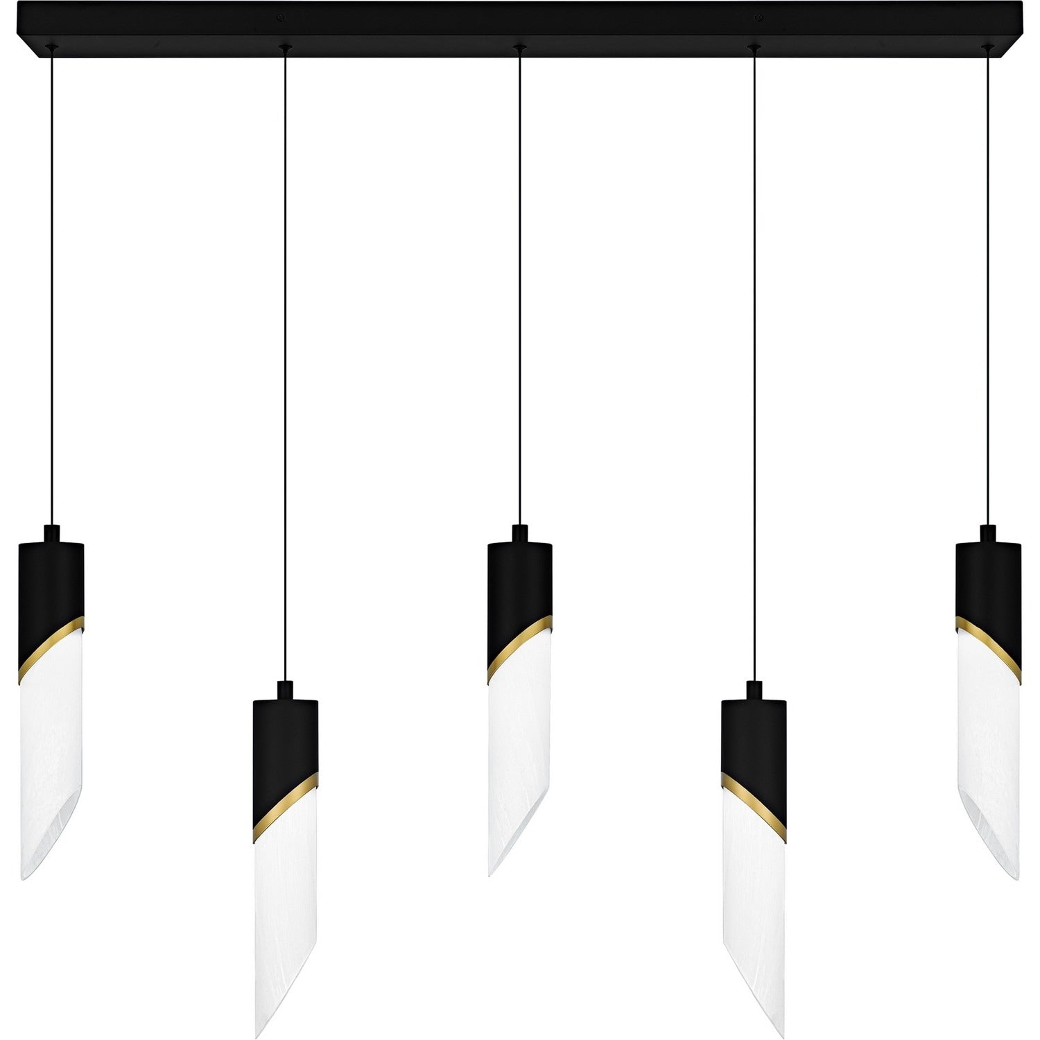 Matte Black Led Linear Chandelier From The Alys Collection
