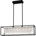 Matte Black Led Linear Chandelier From The Brillance Collection
