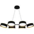 Matte Black Led Linear Chandelier From The Byrnes Collection