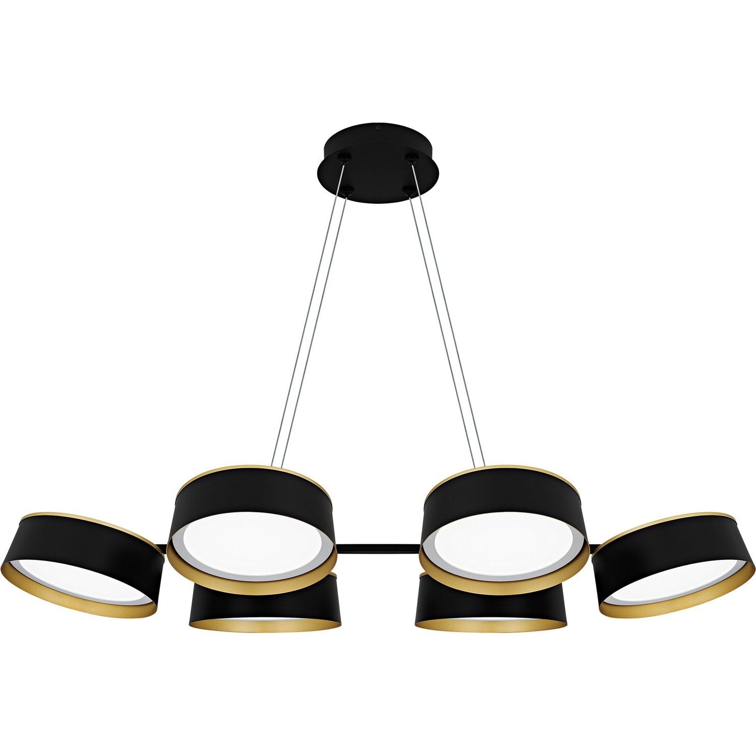 Matte Black Led Linear Chandelier From The Byrnes Collection