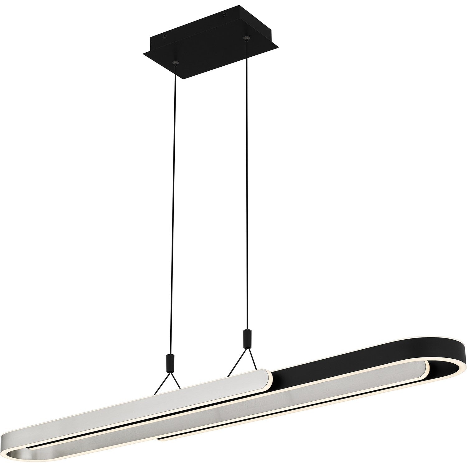 Matte Black Led Linear Chandelier From The Mira Collection