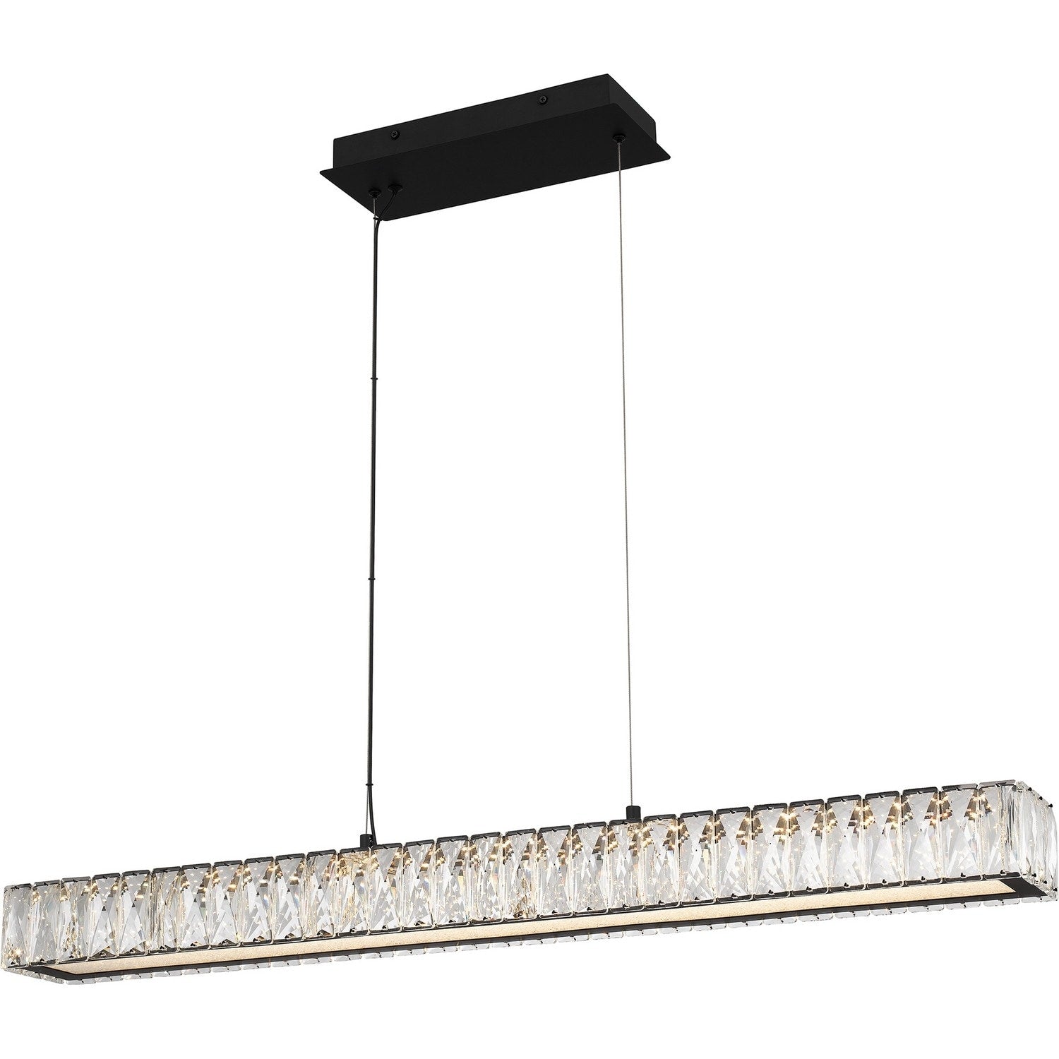 Matte Black Led Linear Chandelier From The Reese Collection