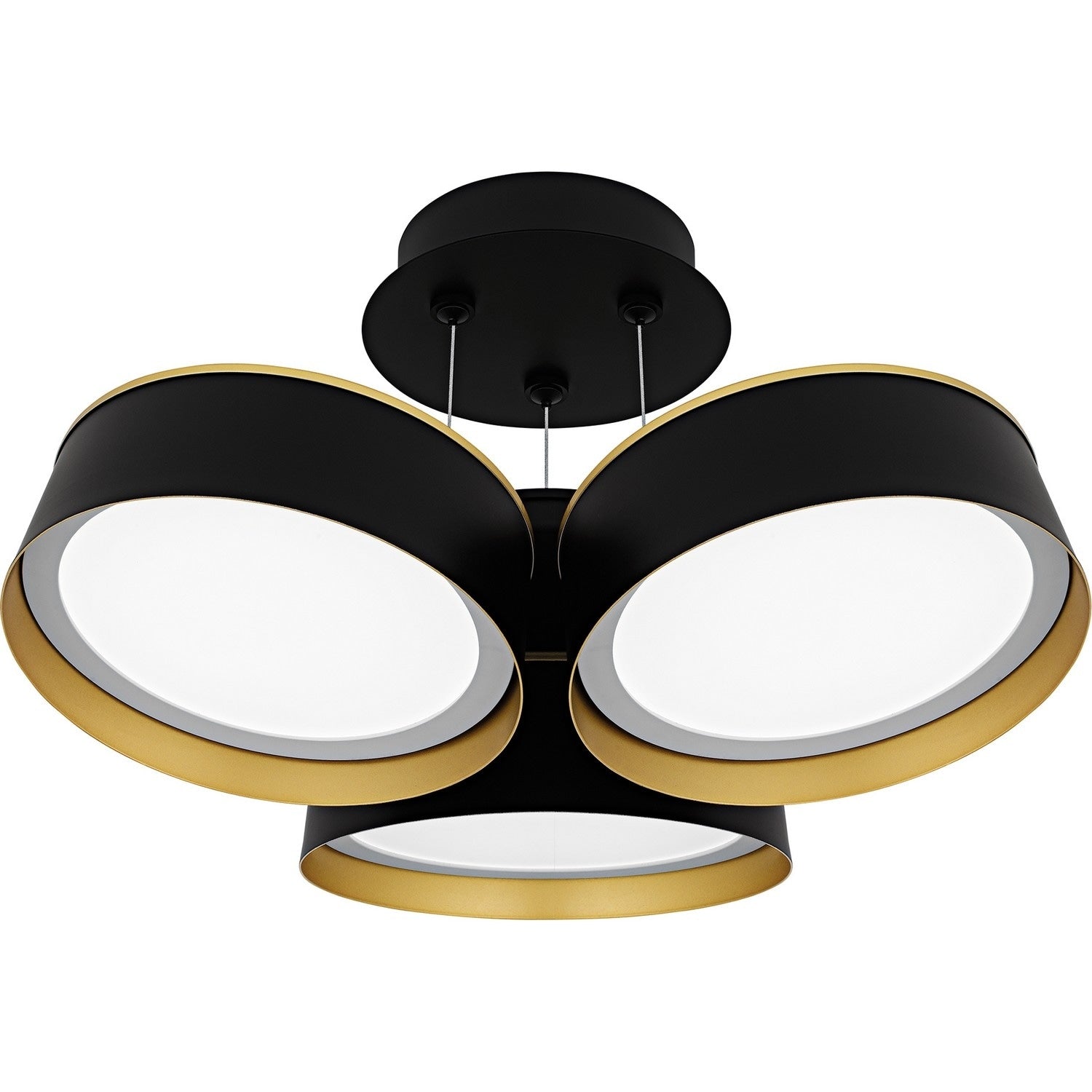 Matte Black Led Semi Flush Mount From The Byrnes Collection